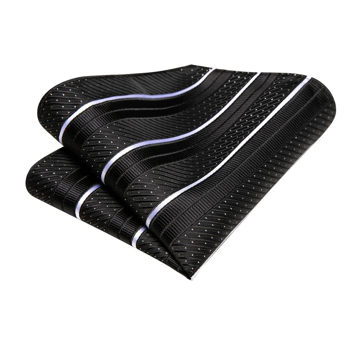 Black pocket square, silk material, learn how fold a pocket square
