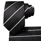 Men's black silk tie, formal wear, learn how fold a pocket square