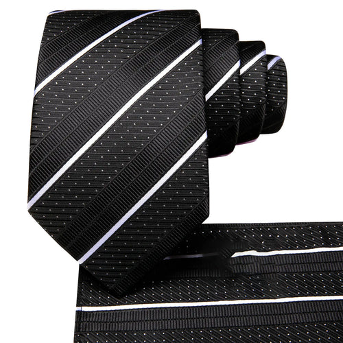 Men's black silk tie, formal wear, learn how fold a pocket square
