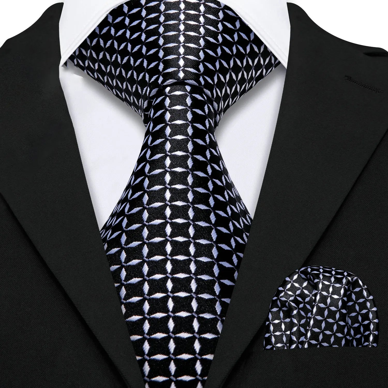 Men's silk tie and pocket square set, perfect for formal events, how fold a pocket square