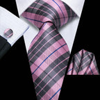 Men's pink plaid tie with matching pocket square, how fold a pocket square