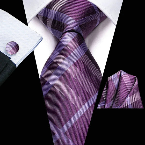 Purple plaid pocket square demonstrating how fold a pocket square