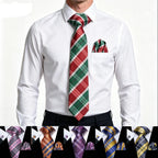 Men's plaid tie and matching pocket square, learn how fold a pocket square