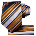 Striped silk tie set, how fold a pocket square