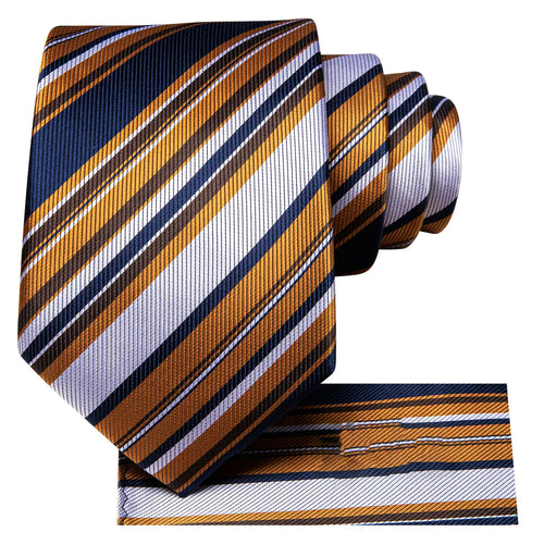 Striped silk tie set, how fold a pocket square