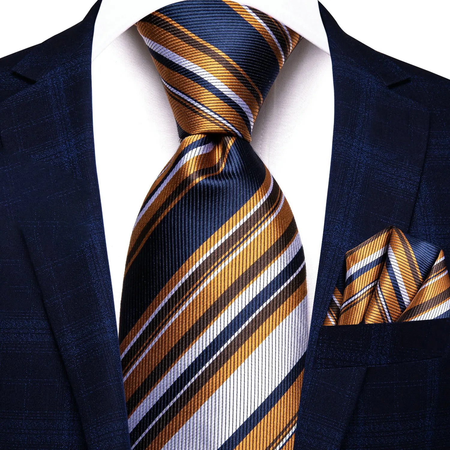 Men's silk tie and pocket square set, how to fold a pocket square