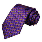 Purple patterned necktie, silk material, perfect for formal occasions, necktie how to tie