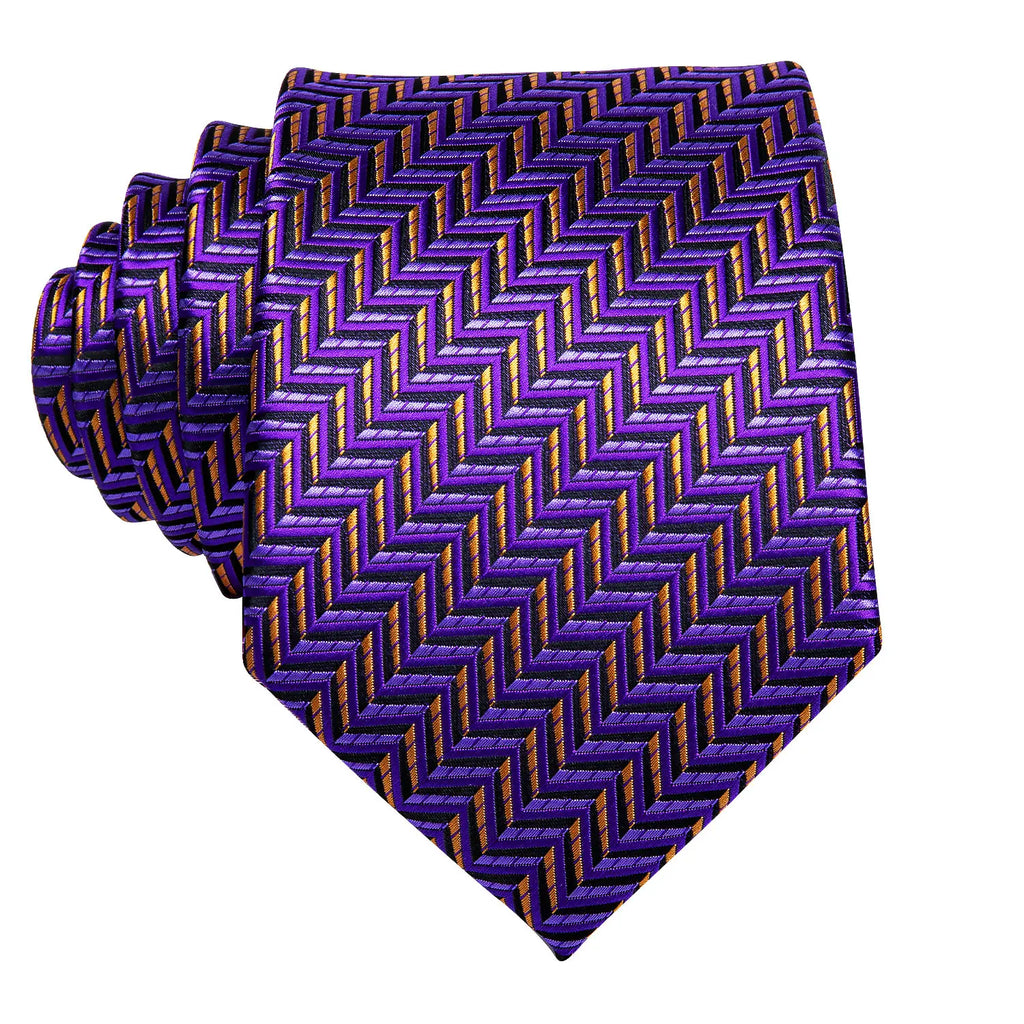 Purple chevron necktie for formal events, how to tie tutorials