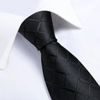 Black patterned men's tie, perfect for formal occasions, learn how to tie men's tie