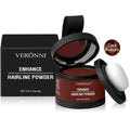 Veronni dark auburn hair line powder for thinning hair in a compact container