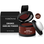 Veronni dark auburn hair line powder for thinning hair in a compact container