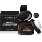 Dark brown hair line powder for thinning hair in compact with applicator