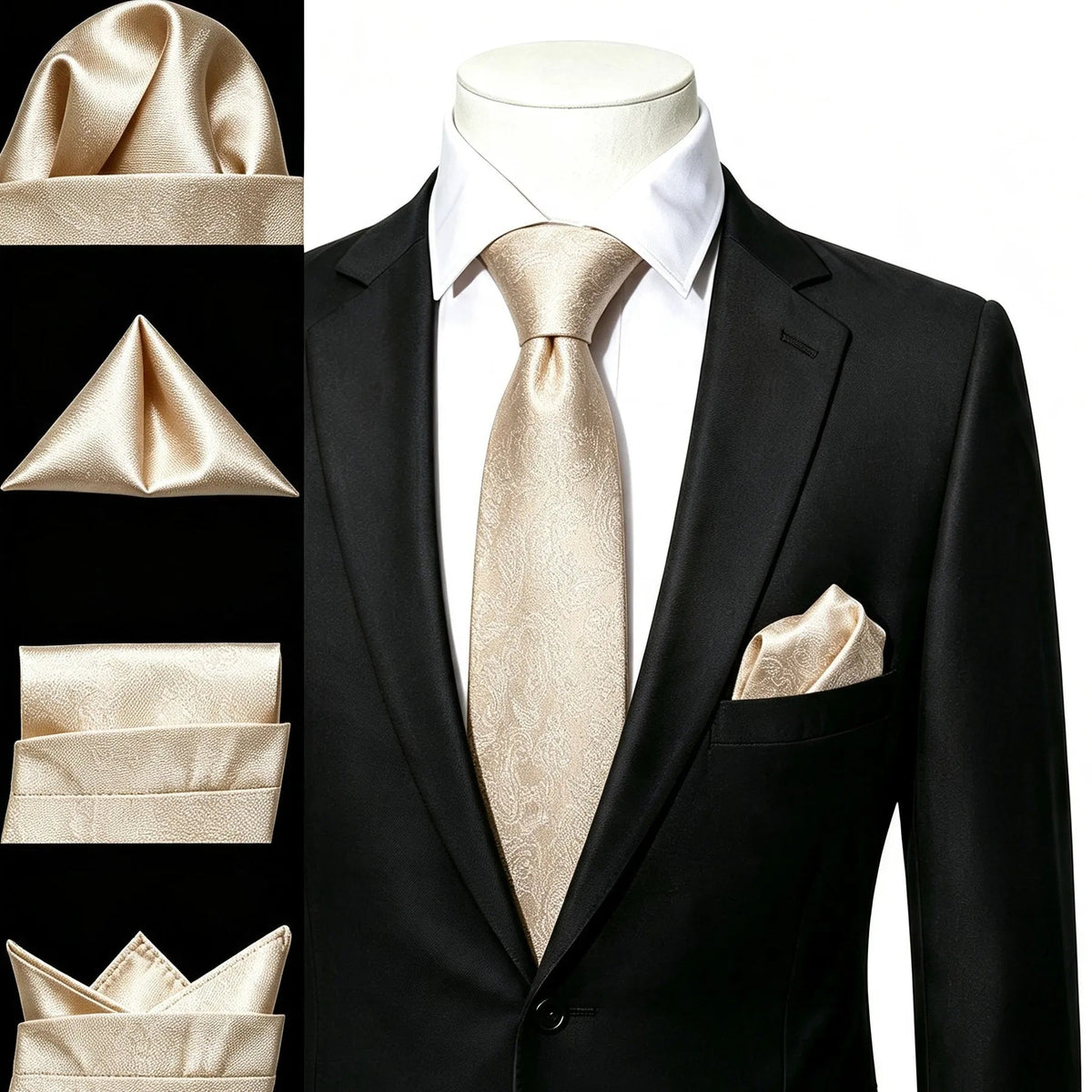 Elegant men's gold colour tie, silk material, perfect for formal events
