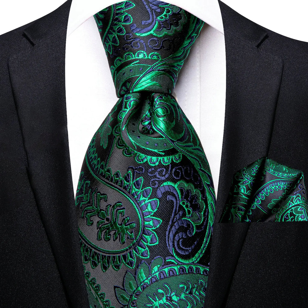 Men's green paisley pocket square, perfect for how fold a pocket square
