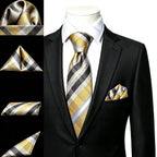 Men's gold and black pocket square, how fold a pocket square