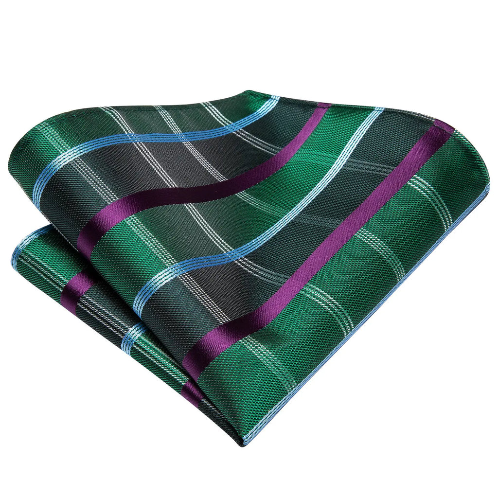 Green plaid silk pocket square, perfect for learning how fold a pocket square