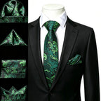 Verve Row green patterned tie and pocket square, learn how fold a pocket square