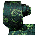 VacationGrabs green paisley tie, perfect for teaching how fold a pocket square