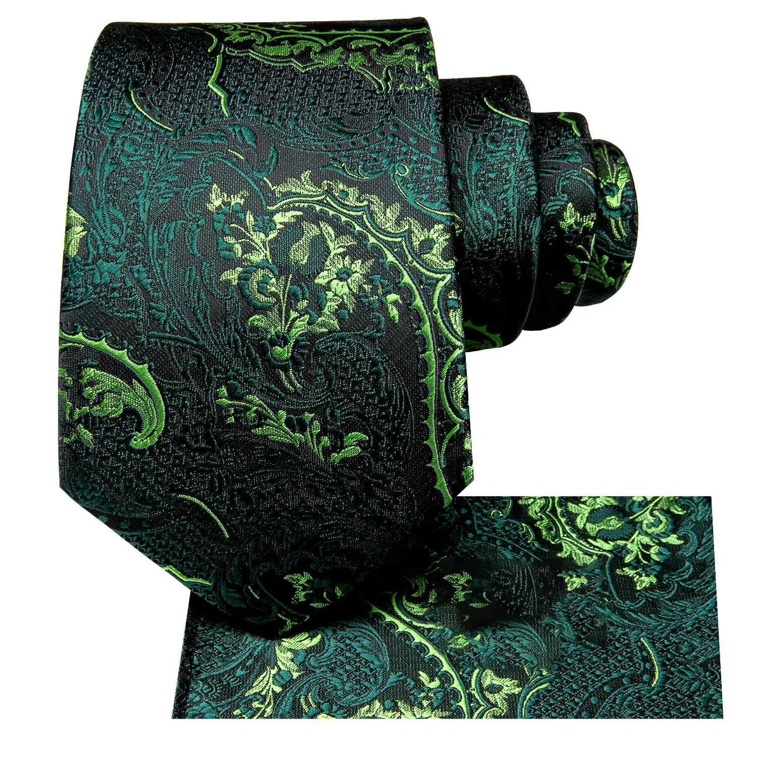VacationGrabs green paisley tie, perfect for teaching how fold a pocket square
