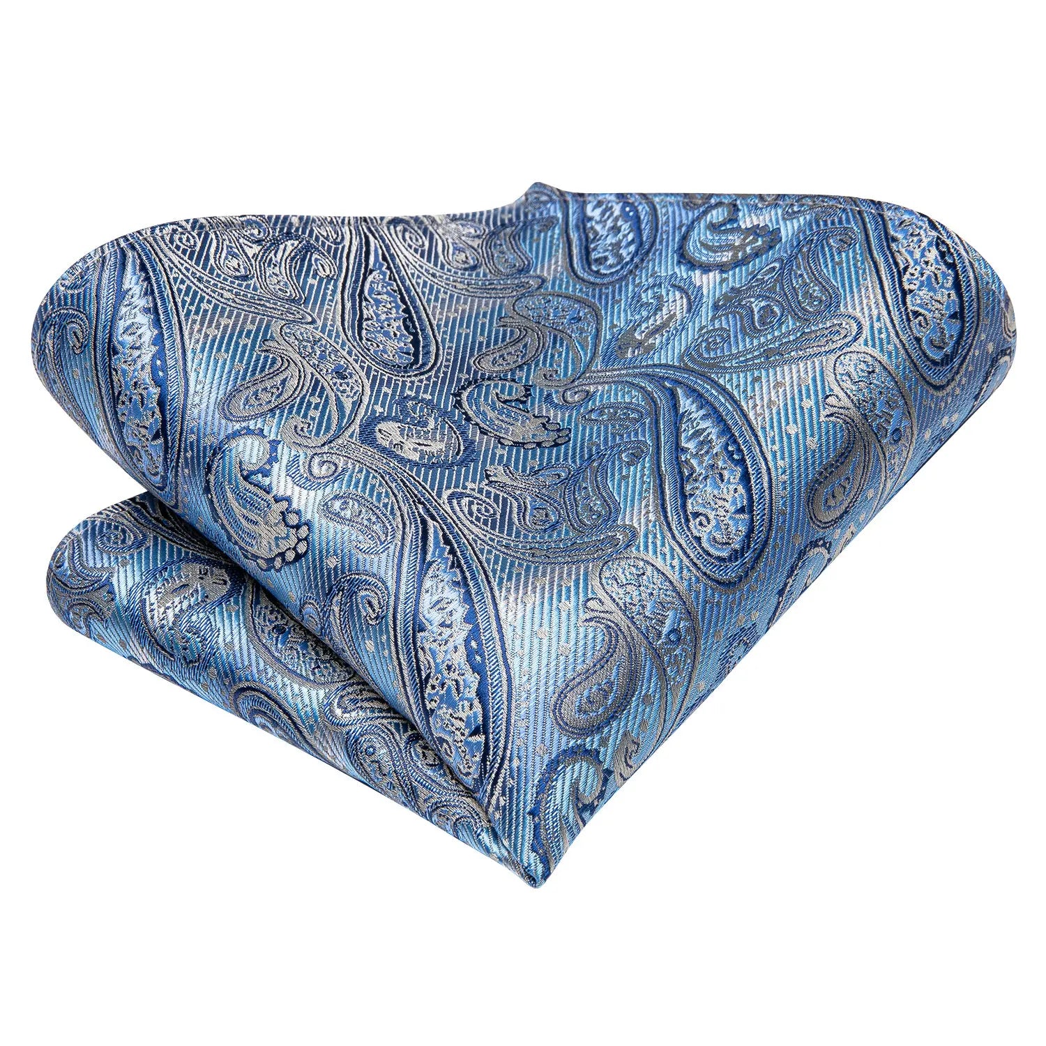 Blue paisley pocket square for formal use, how to tie mens tie
