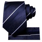 Navy striped necktie for formal events, perfect for learning necktie how to tie