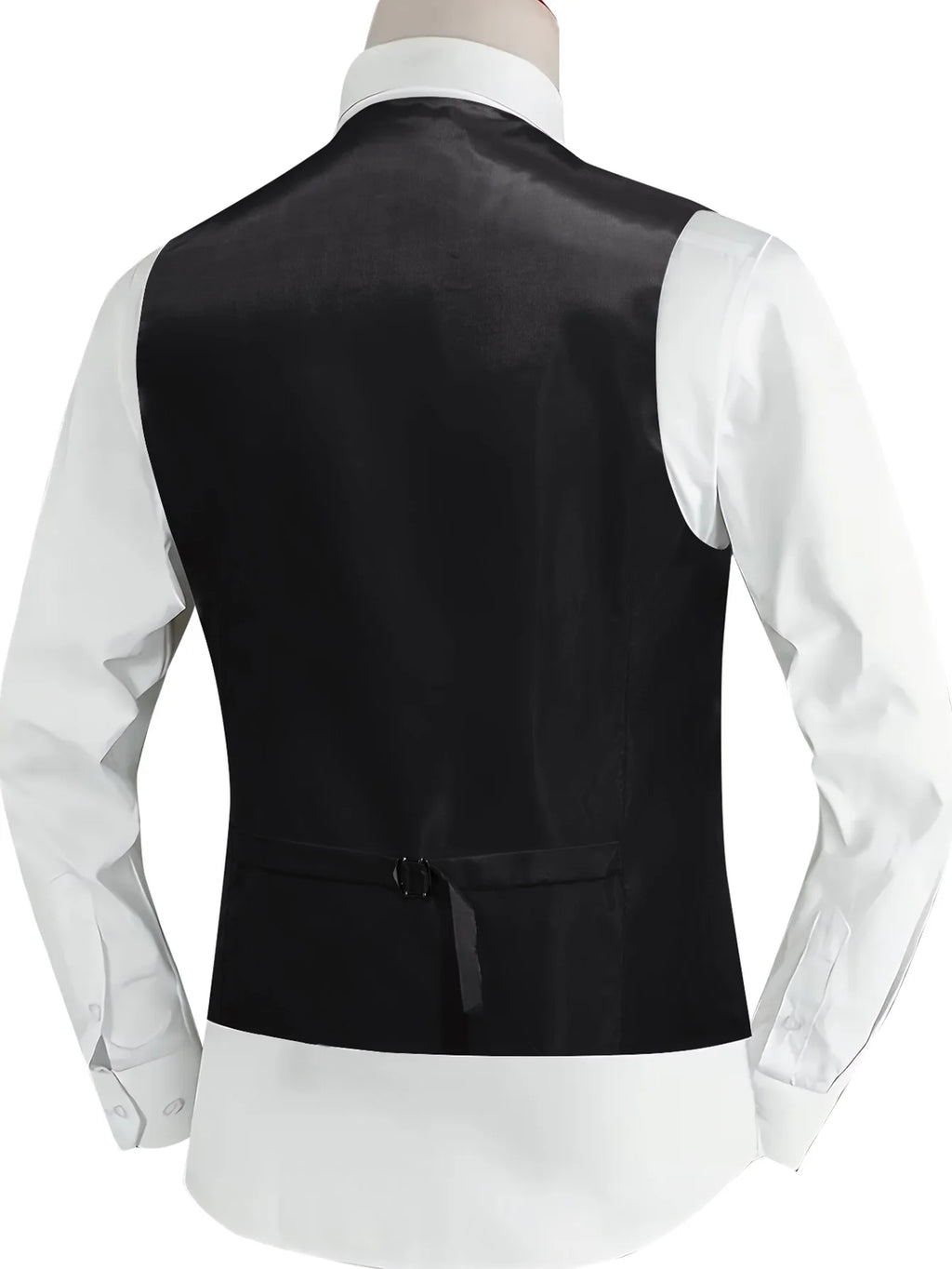 Black satin waistcoat for mens, perfect for formal occasions
