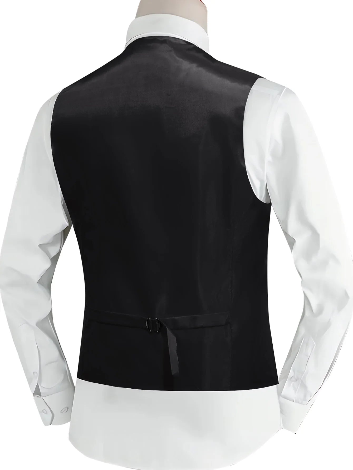 Black satin waistcoat for mens, perfect for formal occasions