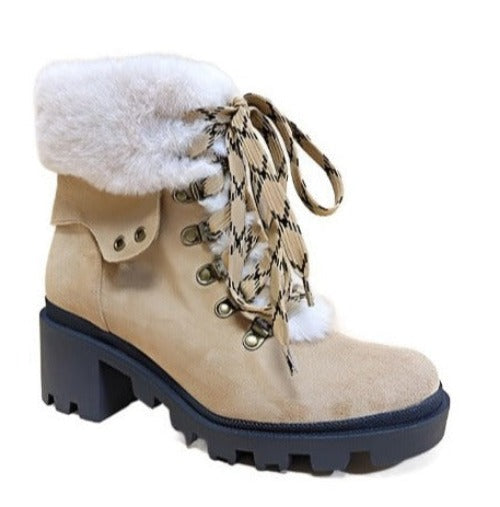 Women's Shoes - Boots VINI-FUR COMBAT BOOTIES