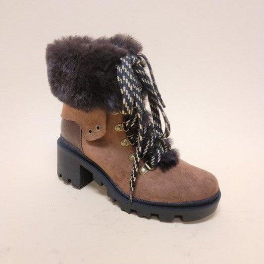 Women's Shoes - Boots VINI-FUR COMBAT BOOTIES