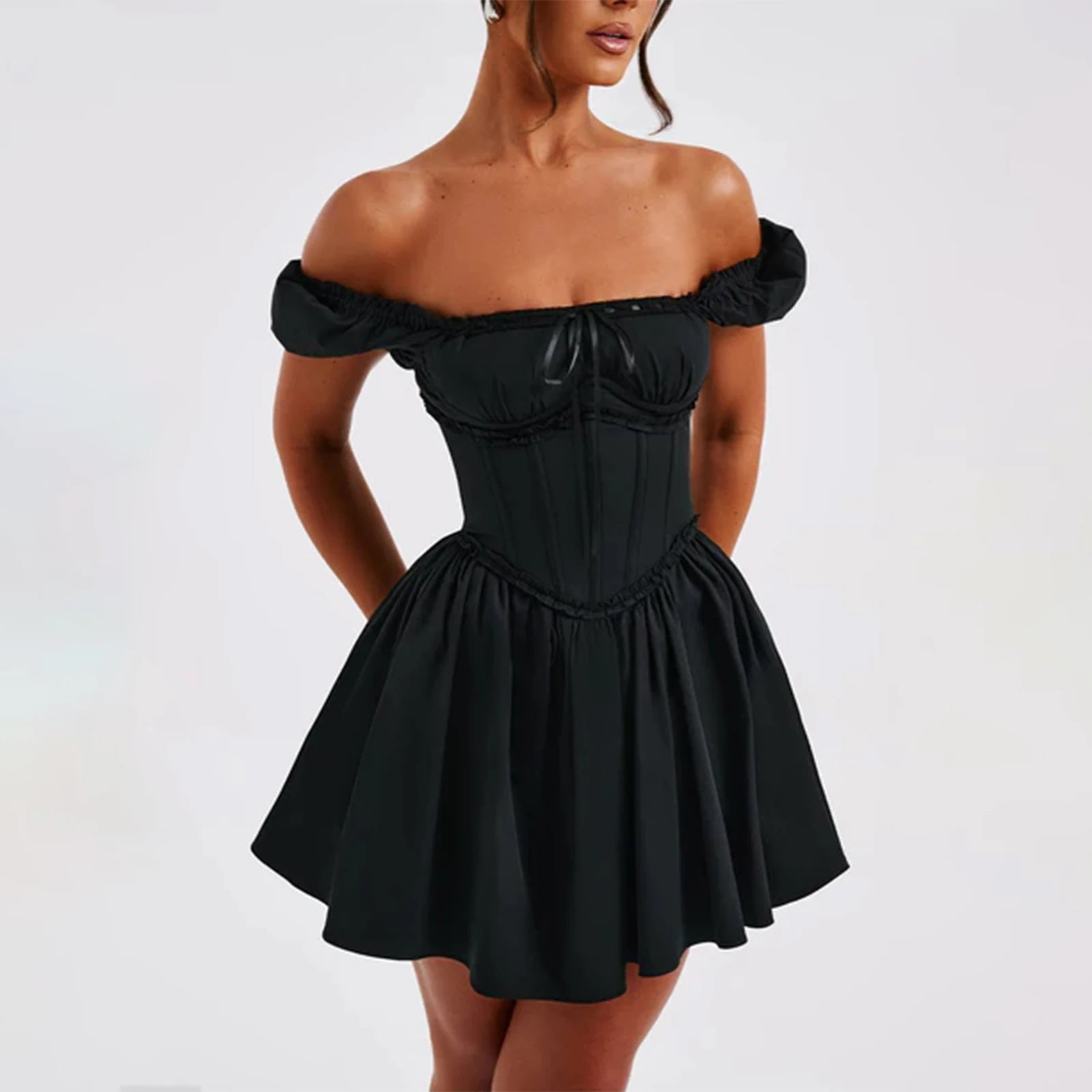 Women's black vintage bridal dress for special occasions
