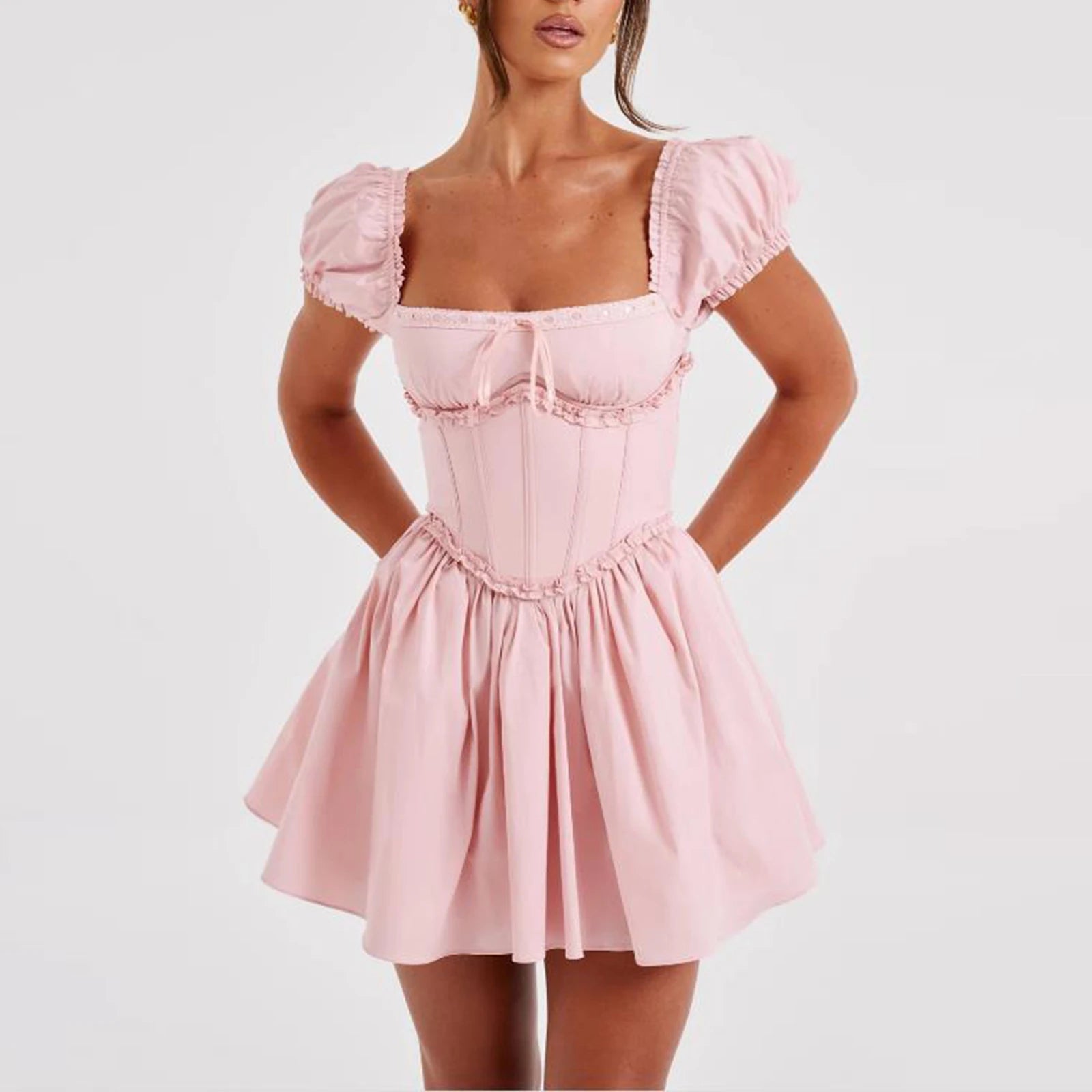 Women's vintage bridal dress in pink, perfect for summer weddings
