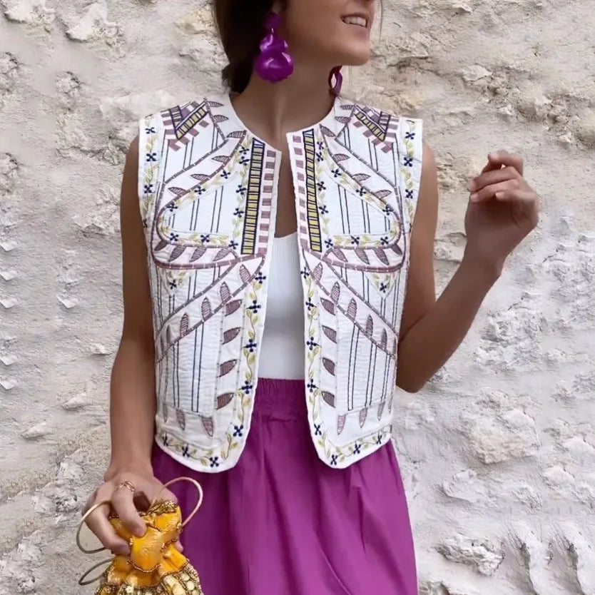 Women's vintage Christmas vest, festive design, perfect for holiday gatherings