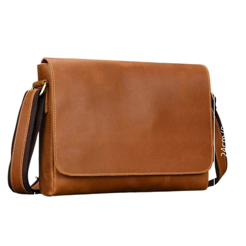Vintage Crazy Horse Leather Men's Briefcase Laptop Messenger