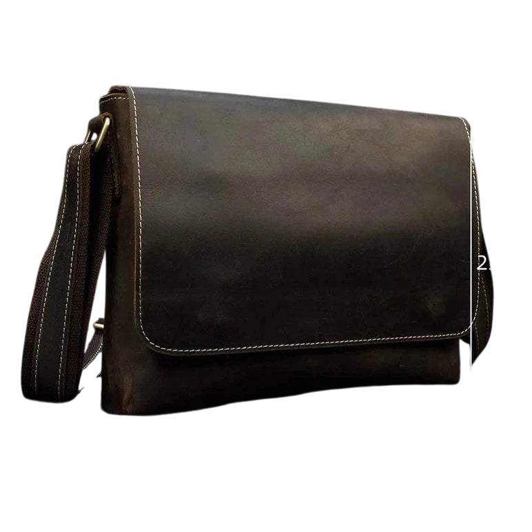 Vintage Crazy Horse Leather Men's Briefcase Laptop Messenger