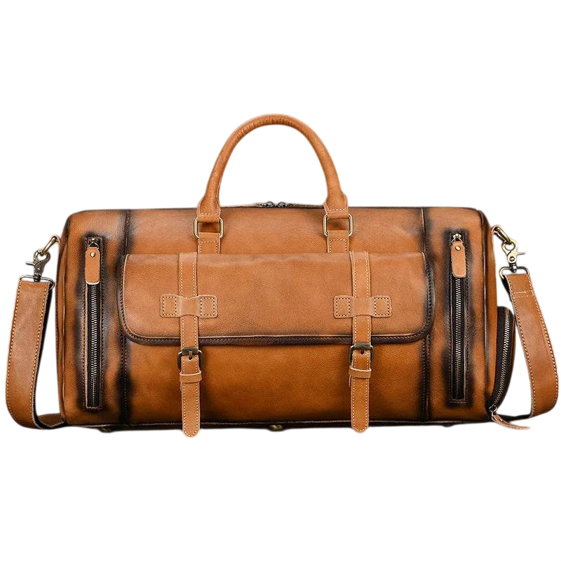Vintage Fashion Leather Men’s Travel Duffel Bag Luggage