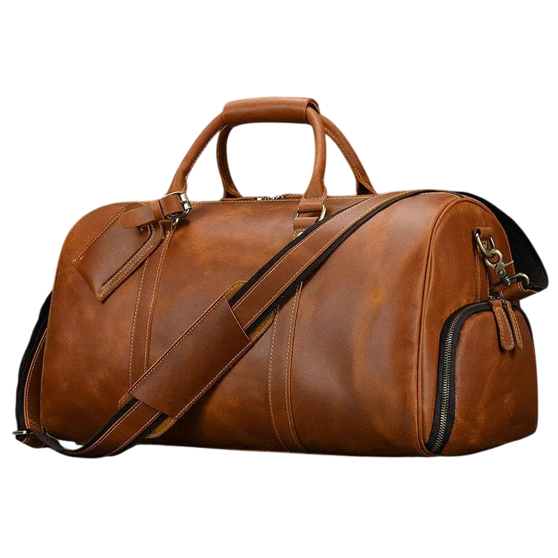 Vintage Fashion Leather Men’s Travel Duffel Bag Luggage