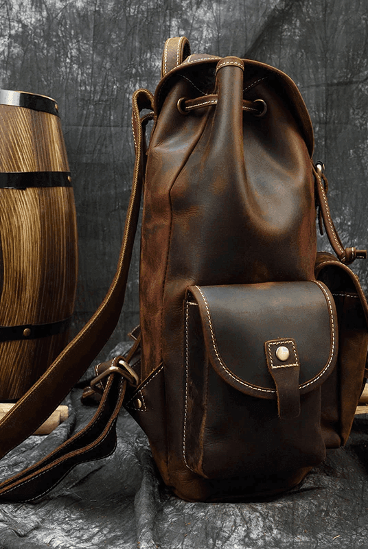 Luggage & Bags - Backpacks Vintage Genuine Leather Backpacks For Men And Women - Light...