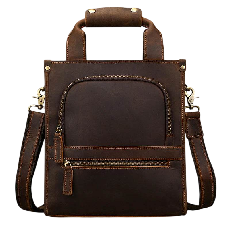 Bandolera de cuero genuino estilo vintage para hombre