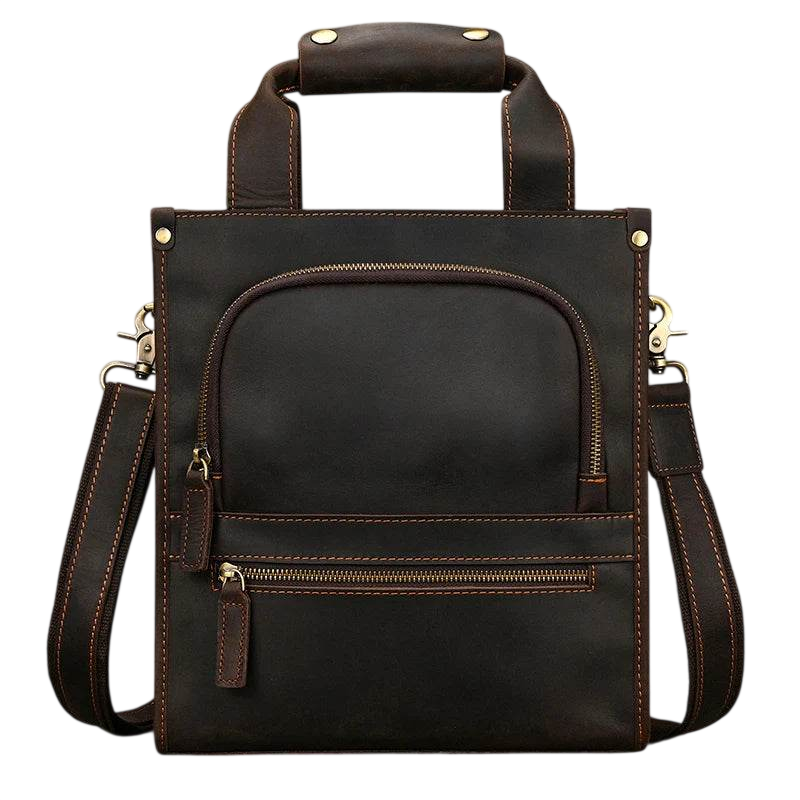 Bandolera de cuero genuino estilo vintage para hombre