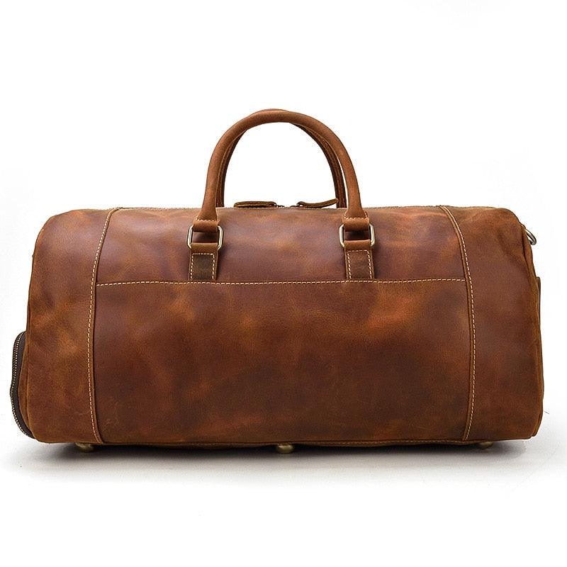 Luggage & Bags - Duffel Vintage Genuine Leather Travel Duffles Shoulder Bag Unisex