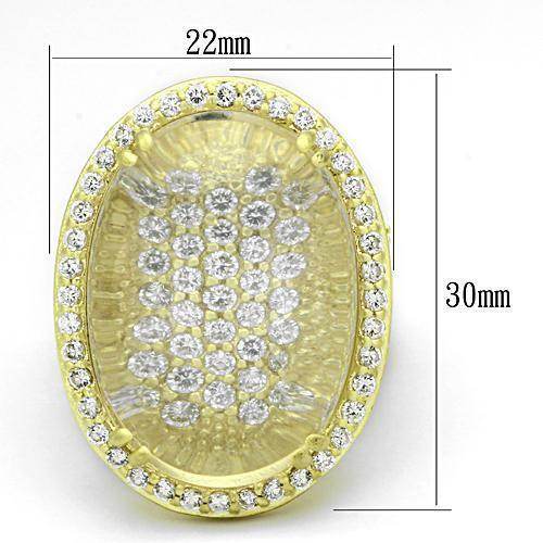 Vintage inspired gold fashion ring with oval cut crystal and sparkling rhinestones border