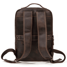Brown vintage leather backpack with adjustable straps and sturdy handle for style and durability
