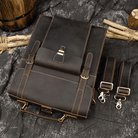 Vintage leather backpack with multiple pockets and adjustable straps for stylish travel