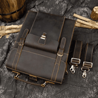 Vintage leather backpack with multiple pockets and adjustable straps for stylish travel