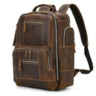 VacationGrabs vintage leather backpack with multiple pockets and durable design for stylish travel