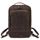 Vintage leather backpack by VacationGrabs featuring a sleek design and multiple compartments