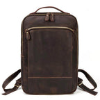 Vintage leather backpack by VacationGrabs featuring a sleek design and multiple compartments