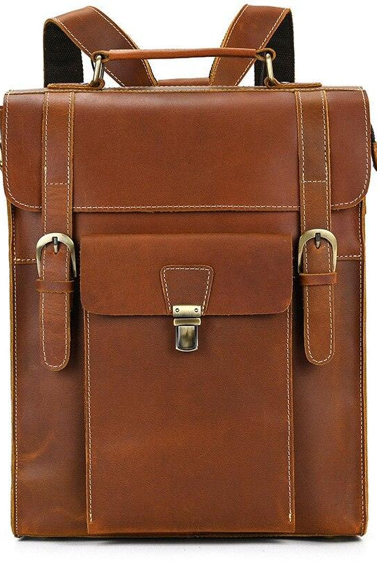 Luggage & Bags - Backpacks Vintage Leather Backpack Men Womens Crazy Horse Leather Backpack