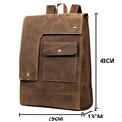 Vintage leather business backpack with multiple pockets and adjustable straps for stylish professionals