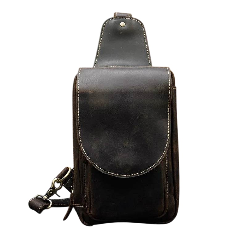 Vintage Leather Chest Bag for Travel - Unisex Style
